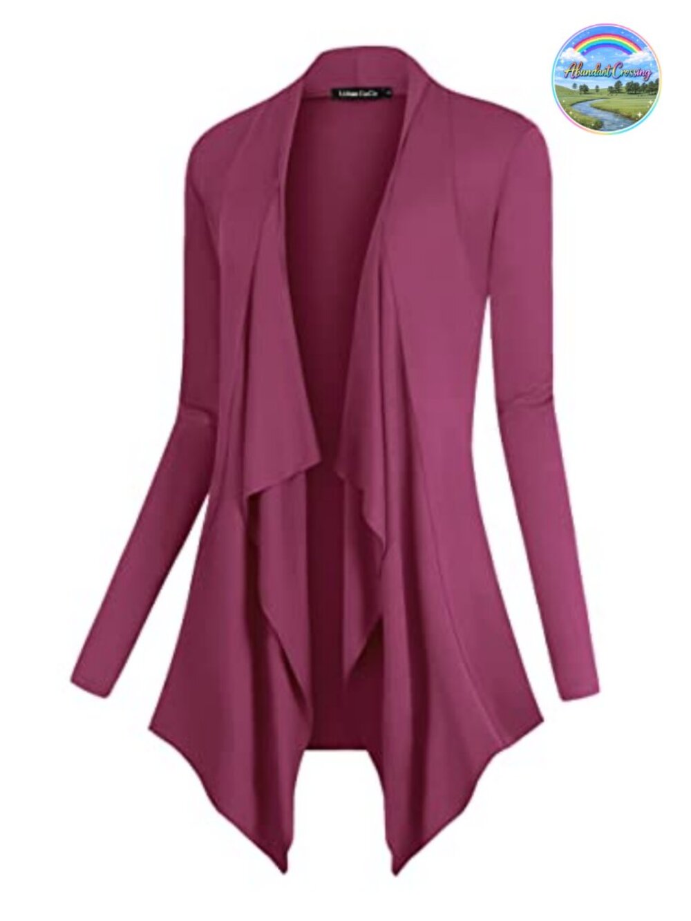 Drape Front Open Cardigan Long Sleeve Irregular Hem Lightweight
